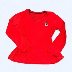 Red Long Sleeve Pajama Top By Rene Rofe